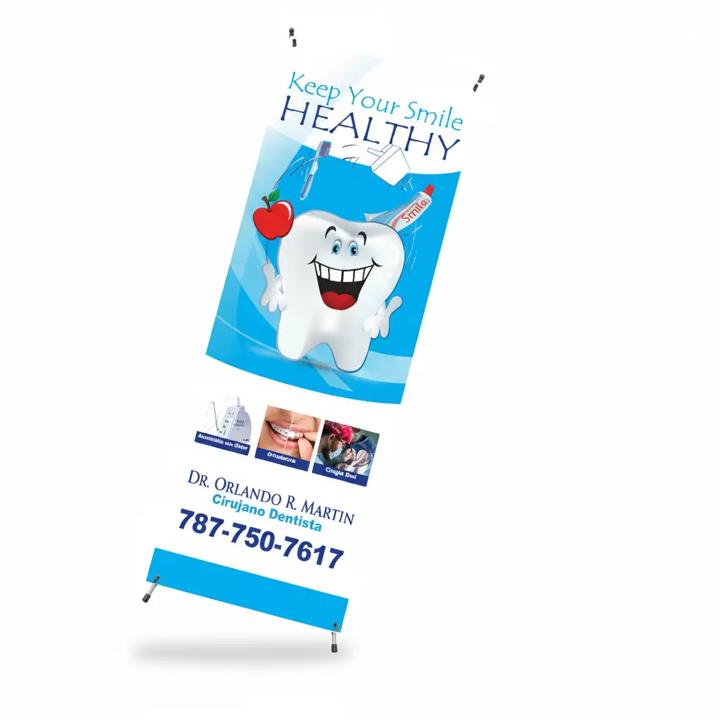 X-Banner inclinado para promoción de negocios y eventos